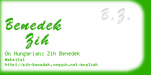 benedek zih business card
